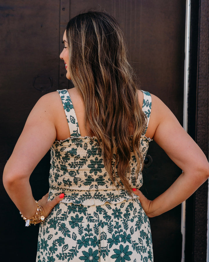 Z Supply: Leya Tera Paisley Smocked Top in Everglade - The Vogue Boutique
