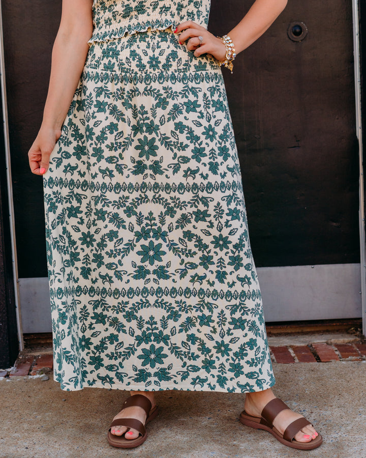 Z Supply: Leya Tera Paisley Maxi Skirt in Everglade - The Vogue Boutique