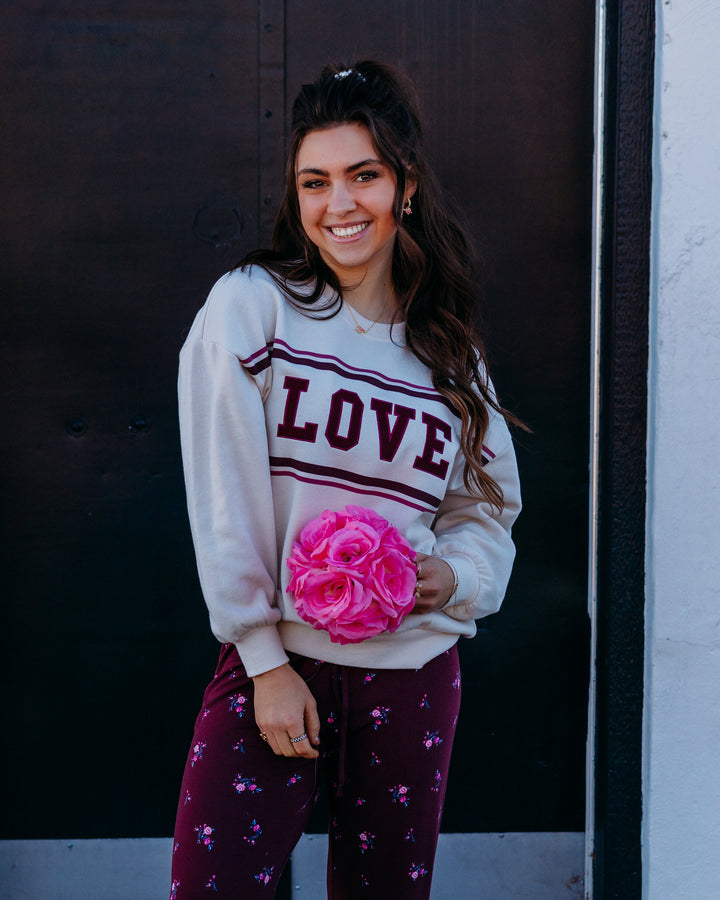 Z Supply: Oversized Love Sweatshirt in Vanilla Ice