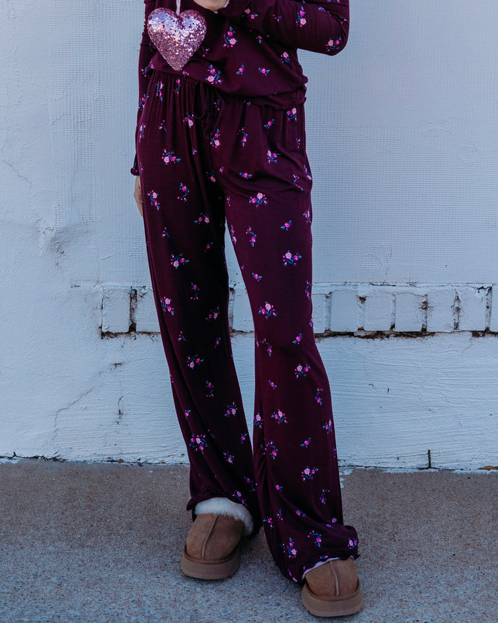 Z Supply: At Ease Ditsy Pant in Merlot