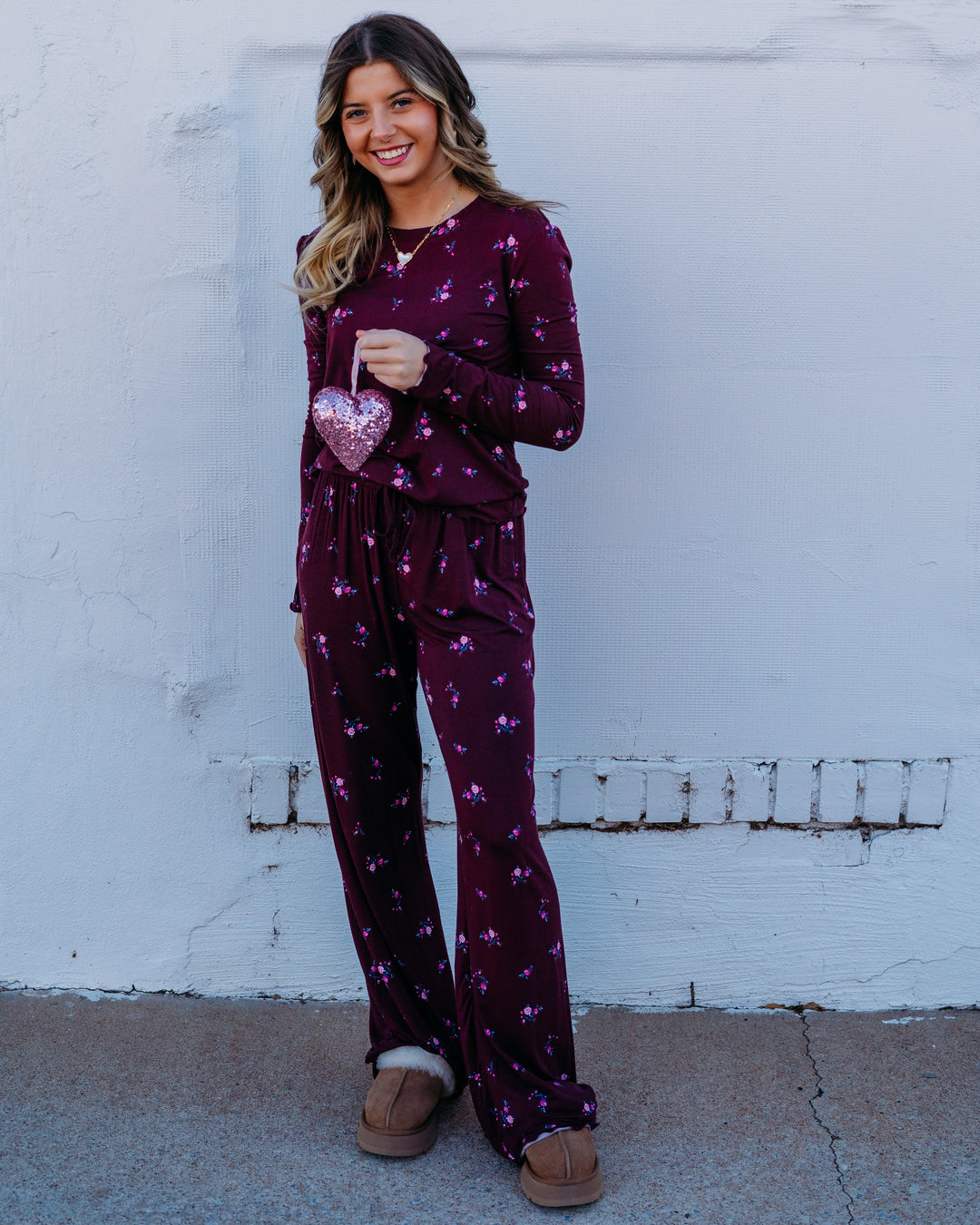 Z Supply: At Ease Ditsy Pant in Merlot