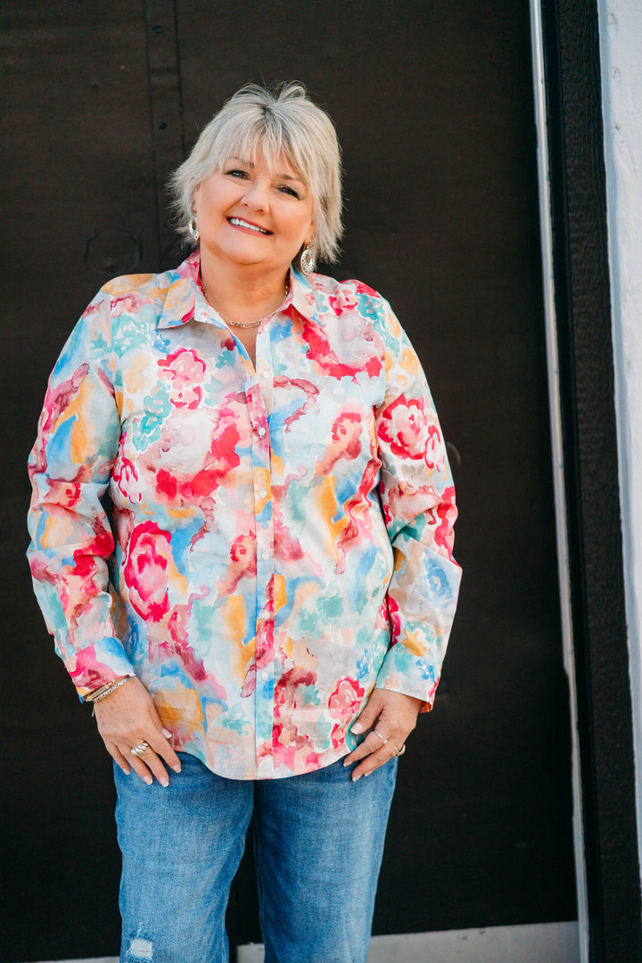 French Dressing Jeans: Classic 1/5 Floral Top 7701623