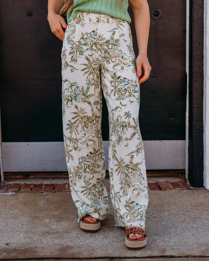 Z Supply: Overlook Tiki Tide Linen Pant in Island Coconut