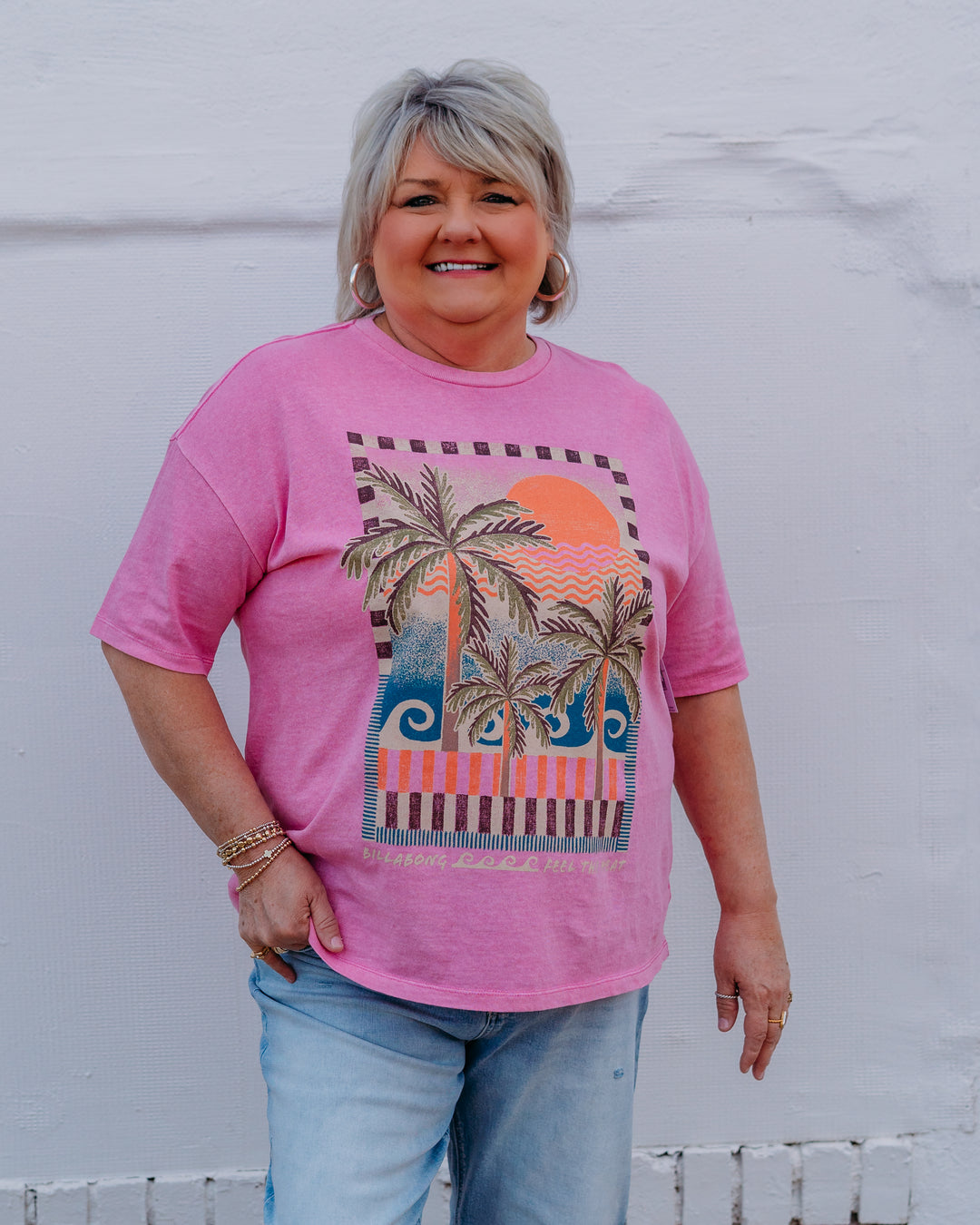 Billabong: Feel The Heat Ss Tee in Party Pink (BL000522W) - The Vogue Boutique
