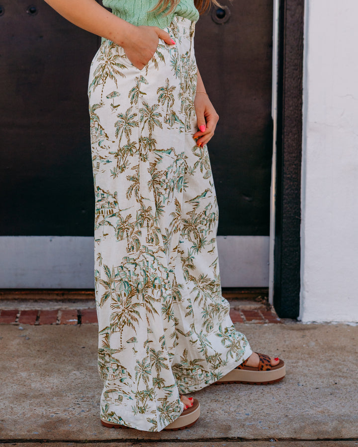 Z Supply: Overlook Tiki Tide Linen Pant in Island Coconut