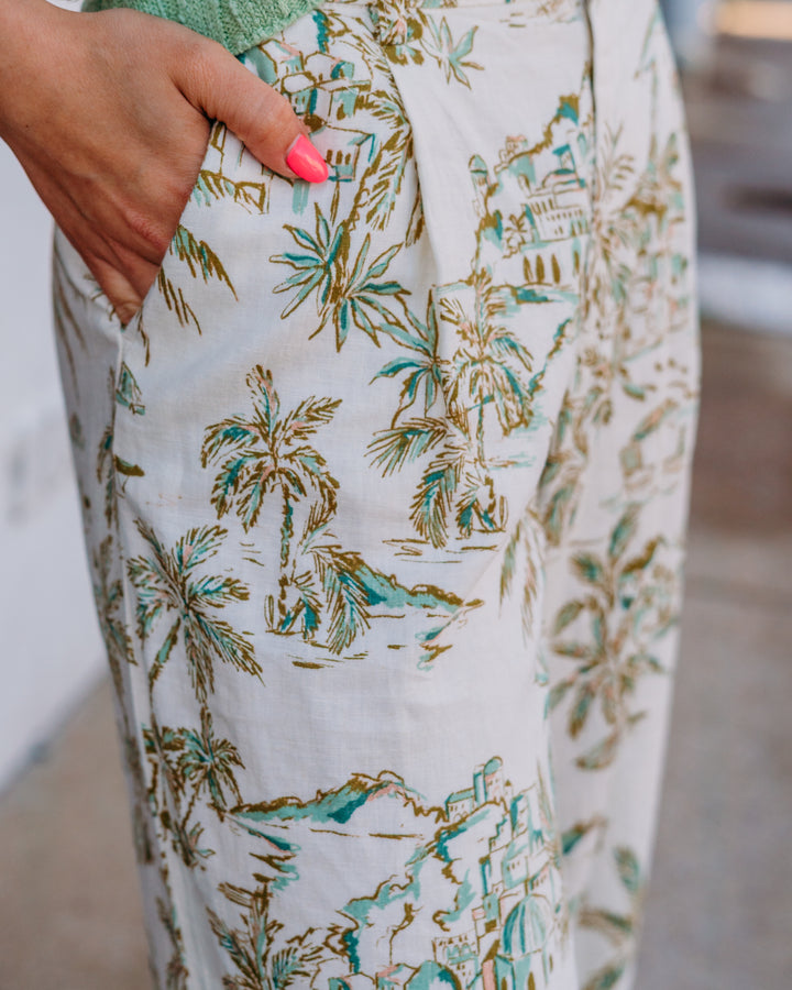 Z Supply: Overlook Tiki Tide Linen Pant in Island Coconut