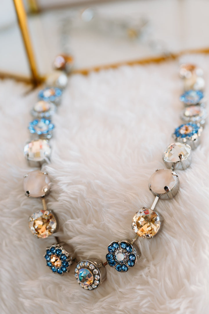 Mariana: "Sand Bar" Large Rosette Necklace in Silver