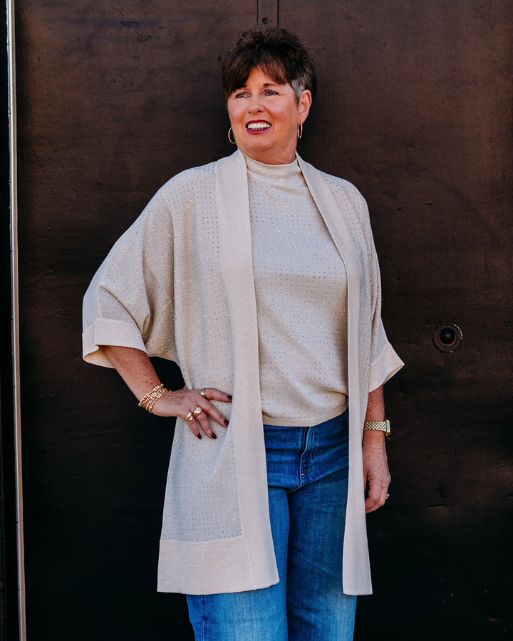 Joseph Ribkoff: Sweater Knit Cover-Up with Iron-On Detail (254937)