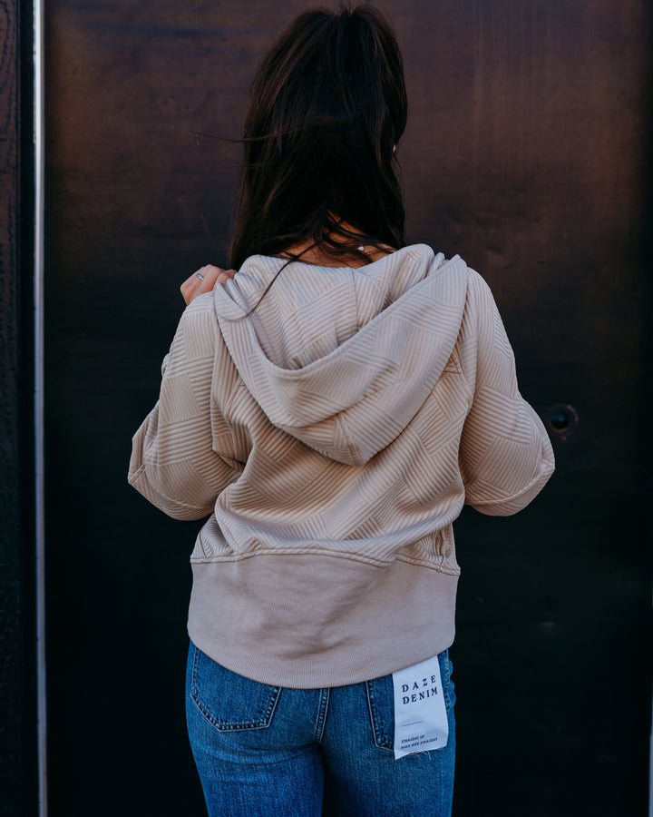 Jodifl:  Beige Half Zip Sweatshirt (G12350)