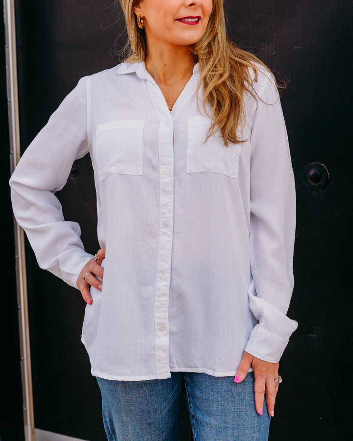 Thread & Supply: Ginger Top White Button Down - The Vogue Boutique