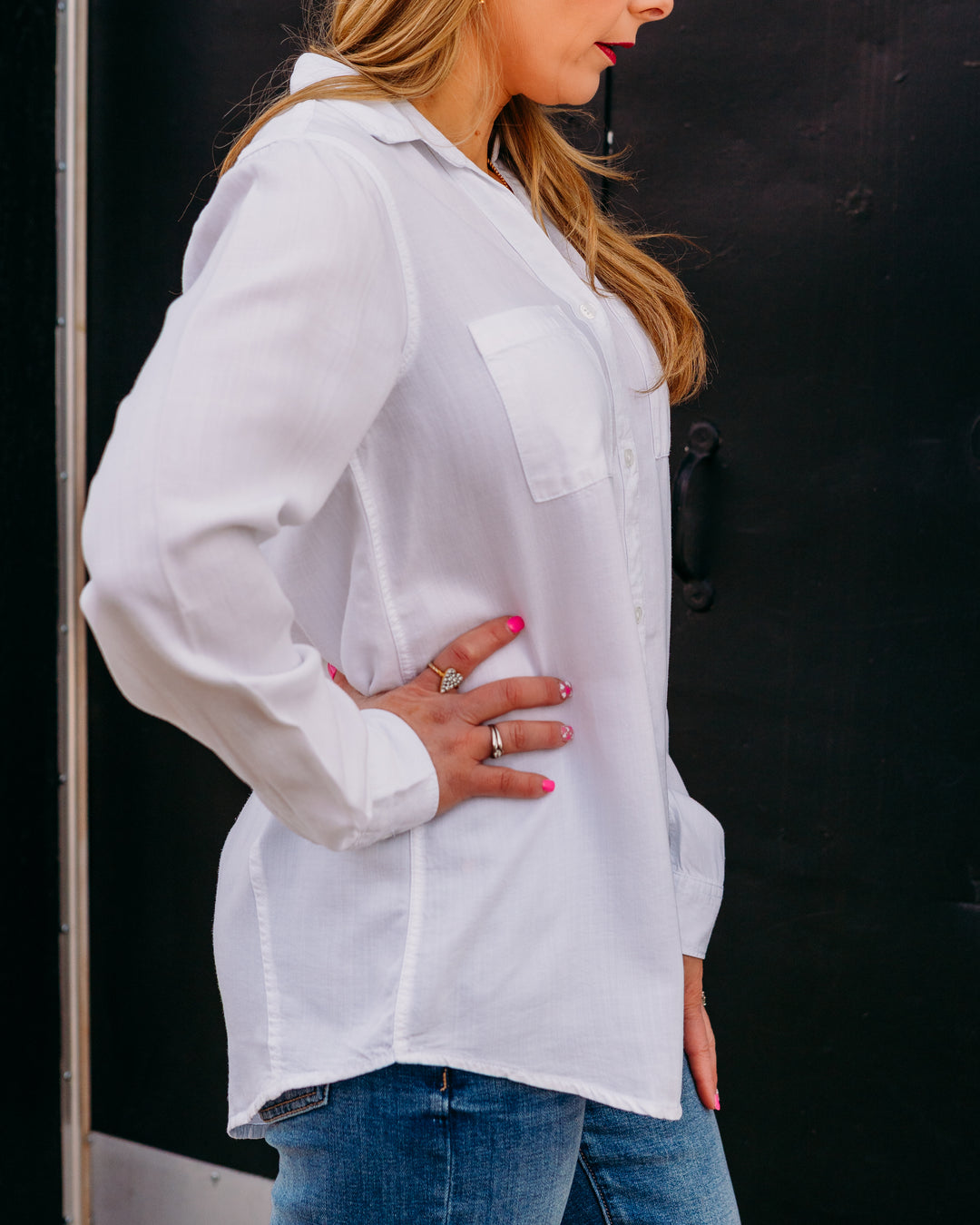 Thread & Supply: Ginger Top White Button Down - The Vogue Boutique