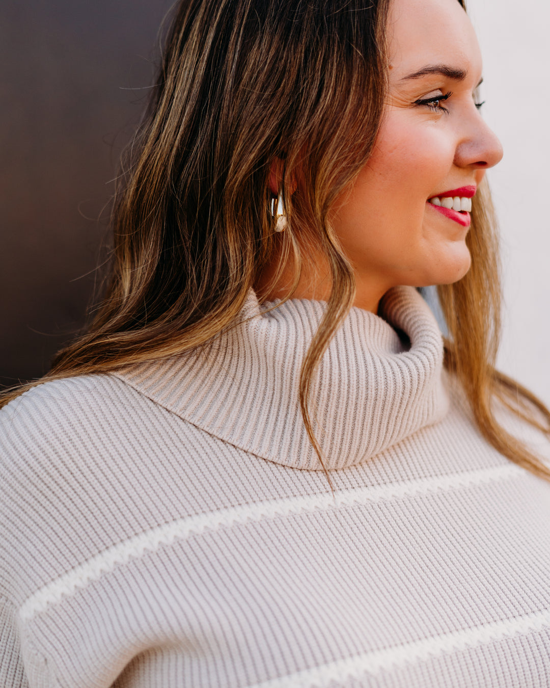 Varley: Hamish Stitch Knit Sweater in Silver Birch
