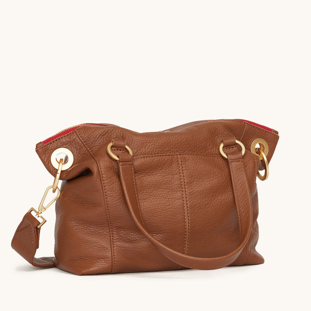 Hammitt: Daniel Med in Mahogany pebble/ Brushed Gold