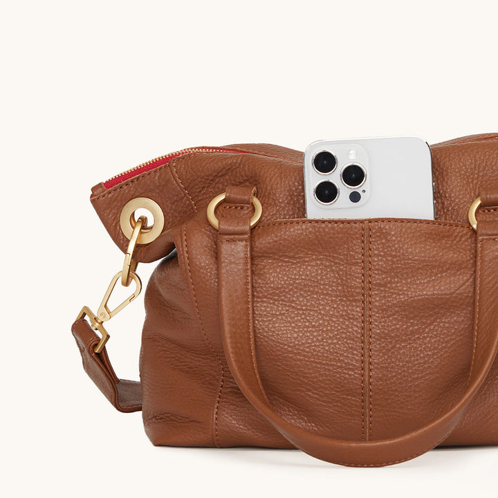Hammitt: Daniel Med in Mahogany pebble/ Brushed Gold