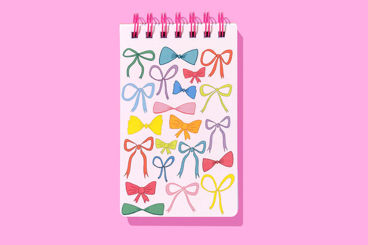 Taylor Elliott Designs: Colorful Bows Spiral Top Notebook