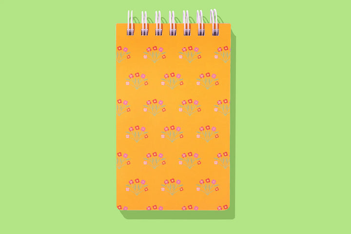 Taylor Elliott: Orange Bouquets Spiral Top Notebook