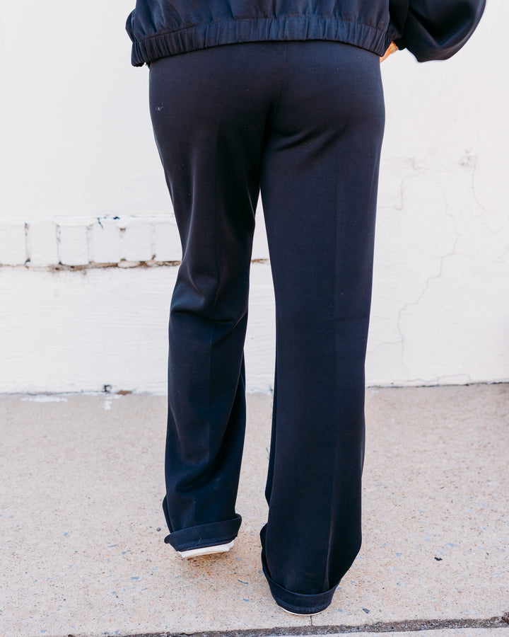Esqualo: Black Modal Athletic Pant (05506)