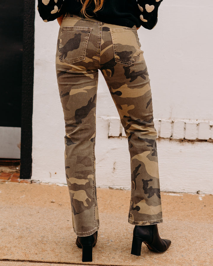 Kut: Kelsey High Rise Ankle Flare in Olive