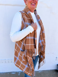 French Dressing Jeans: Chipmunk Check Poncho in West Brushed Plaid
