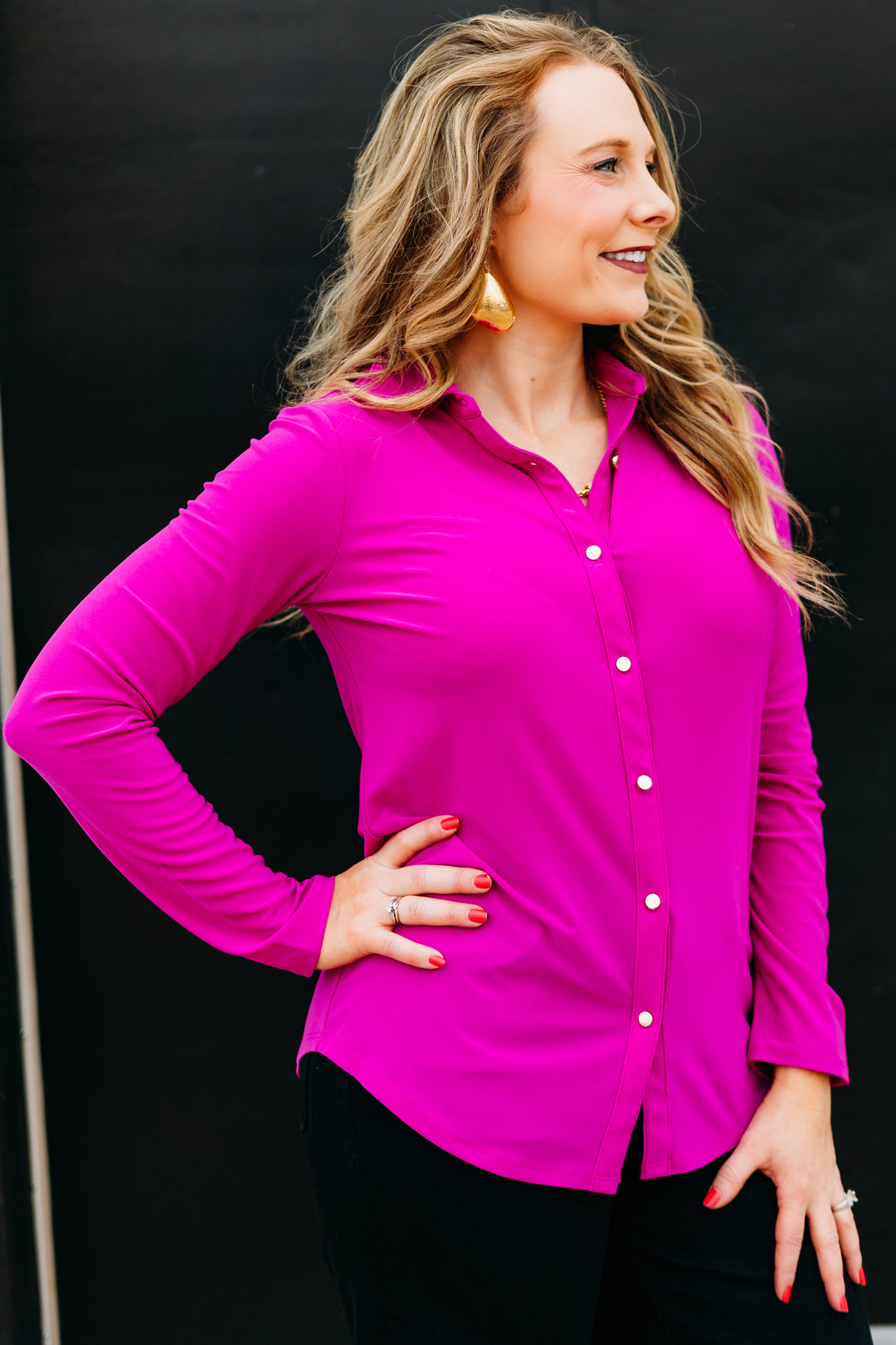 Joseph Ribkoff: Silky Knit Button-Front Straight Blouse (253941)