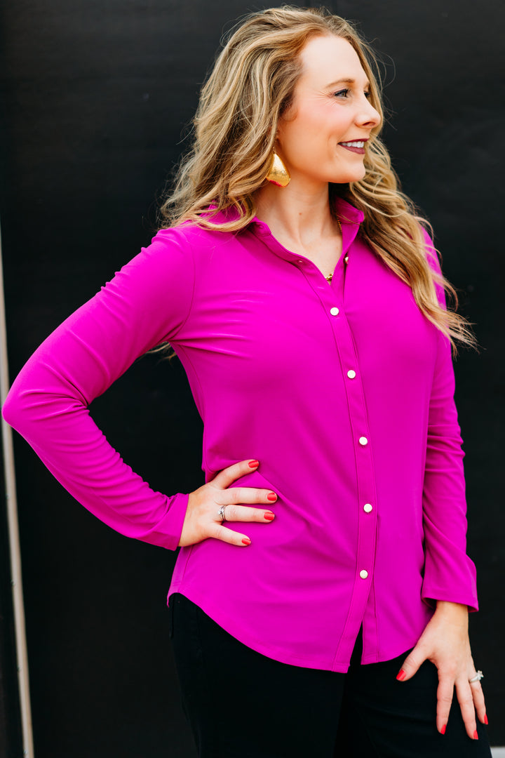 Joseph Ribkoff: Silky Knit Button-Front Straight Blouse (253941)