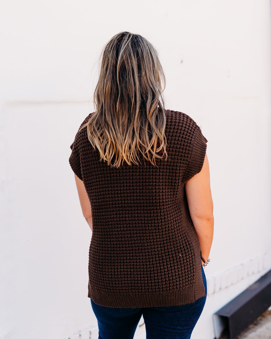 Dear John: Briana Short Sleeve Sweater in Cappuccino