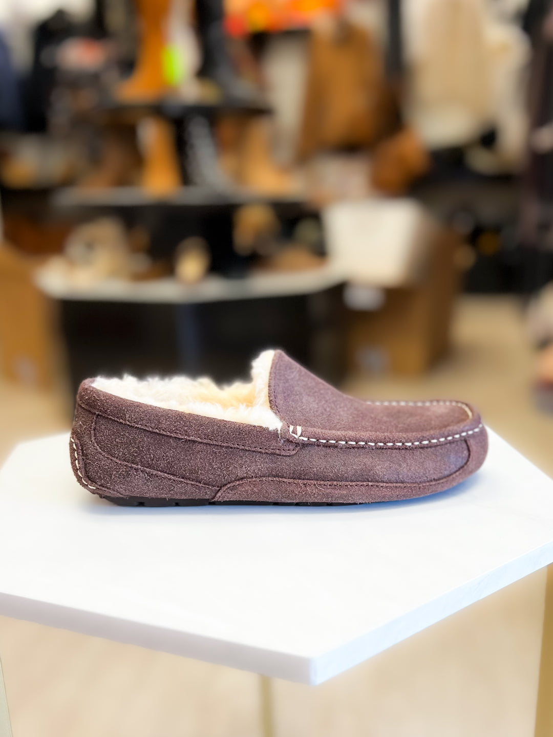 Ugg: Men Ascot Leather Distressed Slipper in Dusted Cocoa