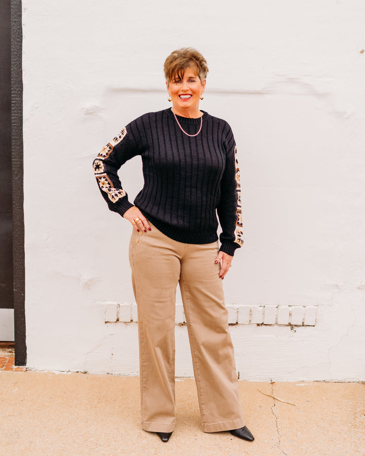 Joseph Ribkoff: Classic Wide Leg Pull-On Jeans in Fawn (254919)