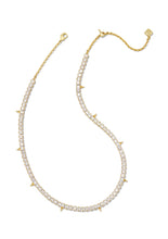 Load image into Gallery viewer, Kendra Scott: Jacqueline Tennis Necklace in Gold White Crystal
