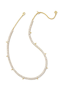 Kendra Scott: Jacqueline Tennis Necklace in Gold White Crystal