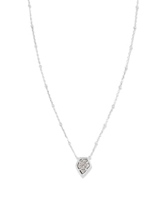 Kendra Scott: Framed Tess Satellite Necklace in Silver Platinum Drusy