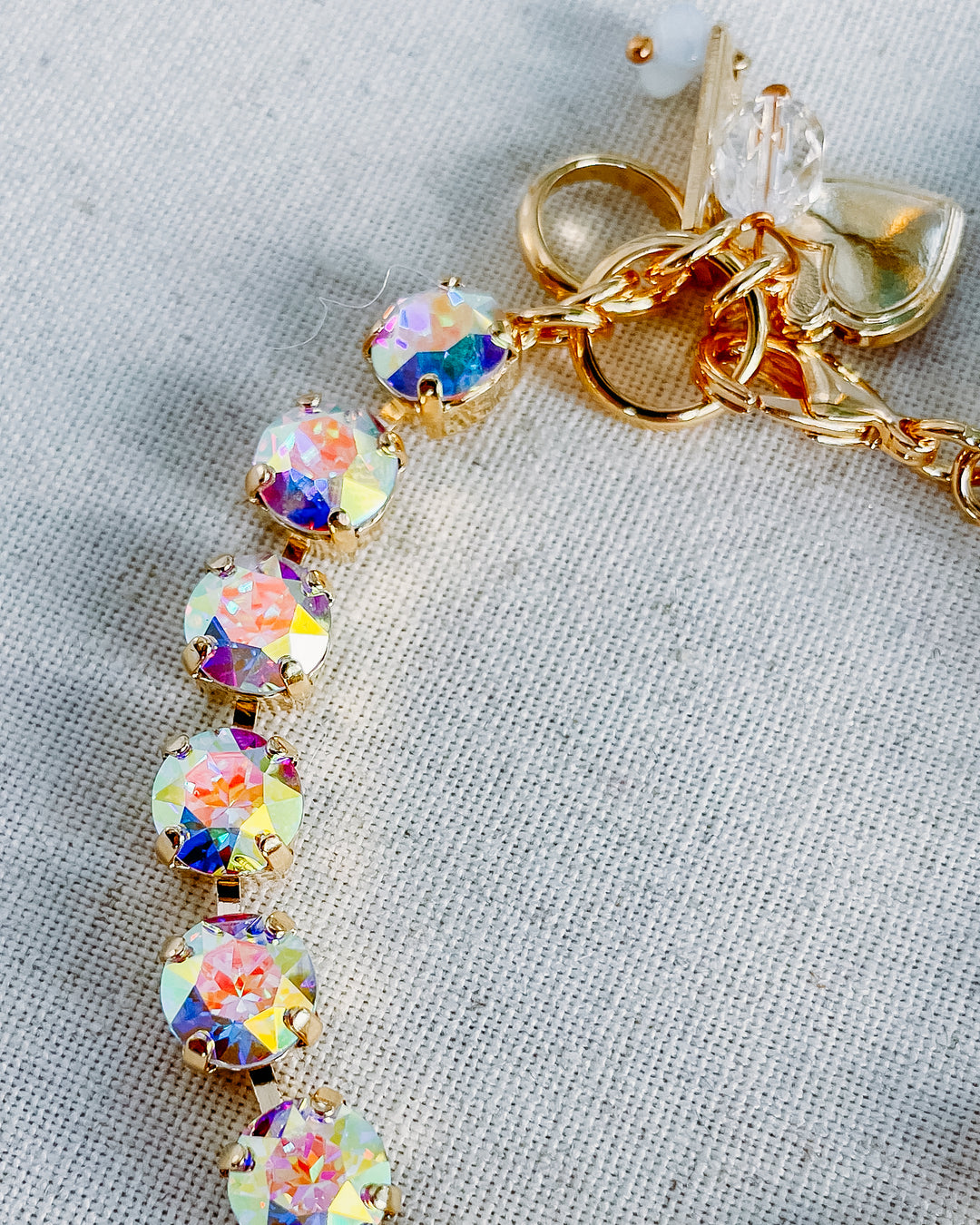 Mariana: Clear Small Stone Bracelet - B-4252-001AB-YG - The Vogue Boutique