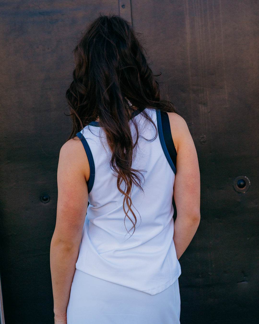 Varley: Tegan Performance Tank in White (VAR03099) - The Vogue Boutique