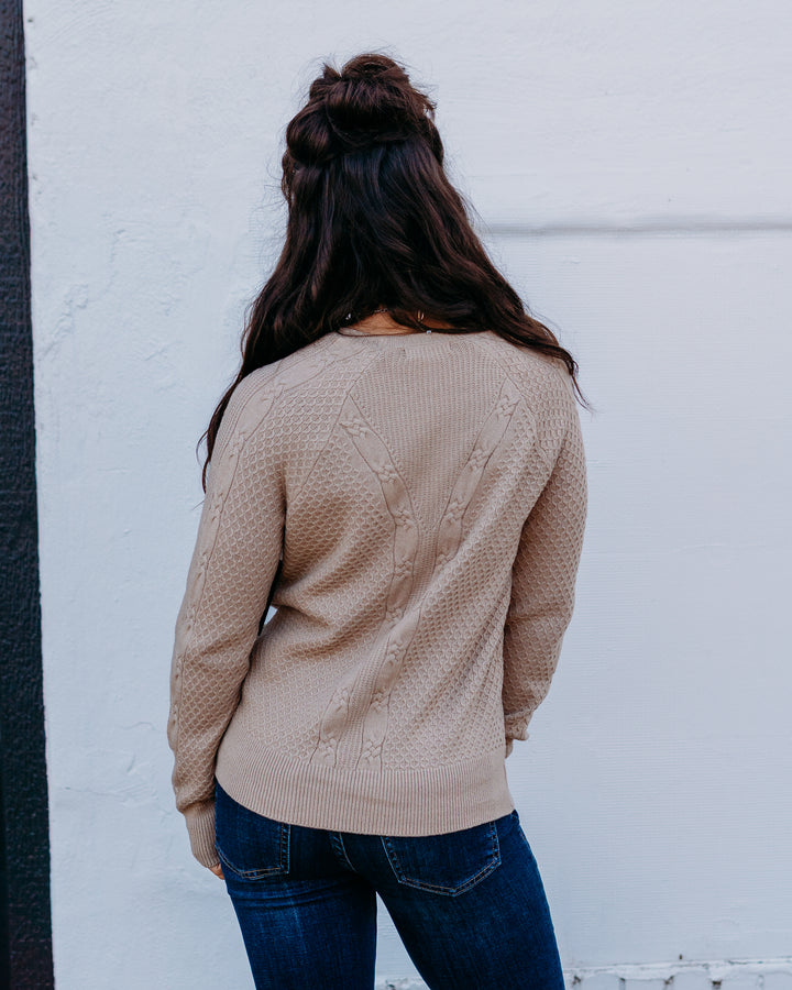 Liverpool: Long Sleeve Crew Neck Raglan Sweater in Harvest Khaki Melange