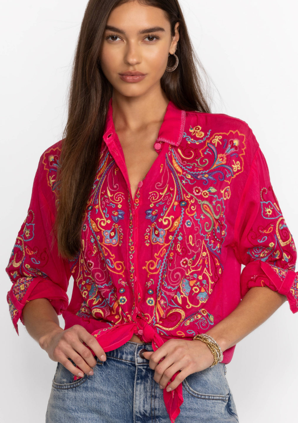 Johnny Was: Cachemire Tunic in Ultra Pink