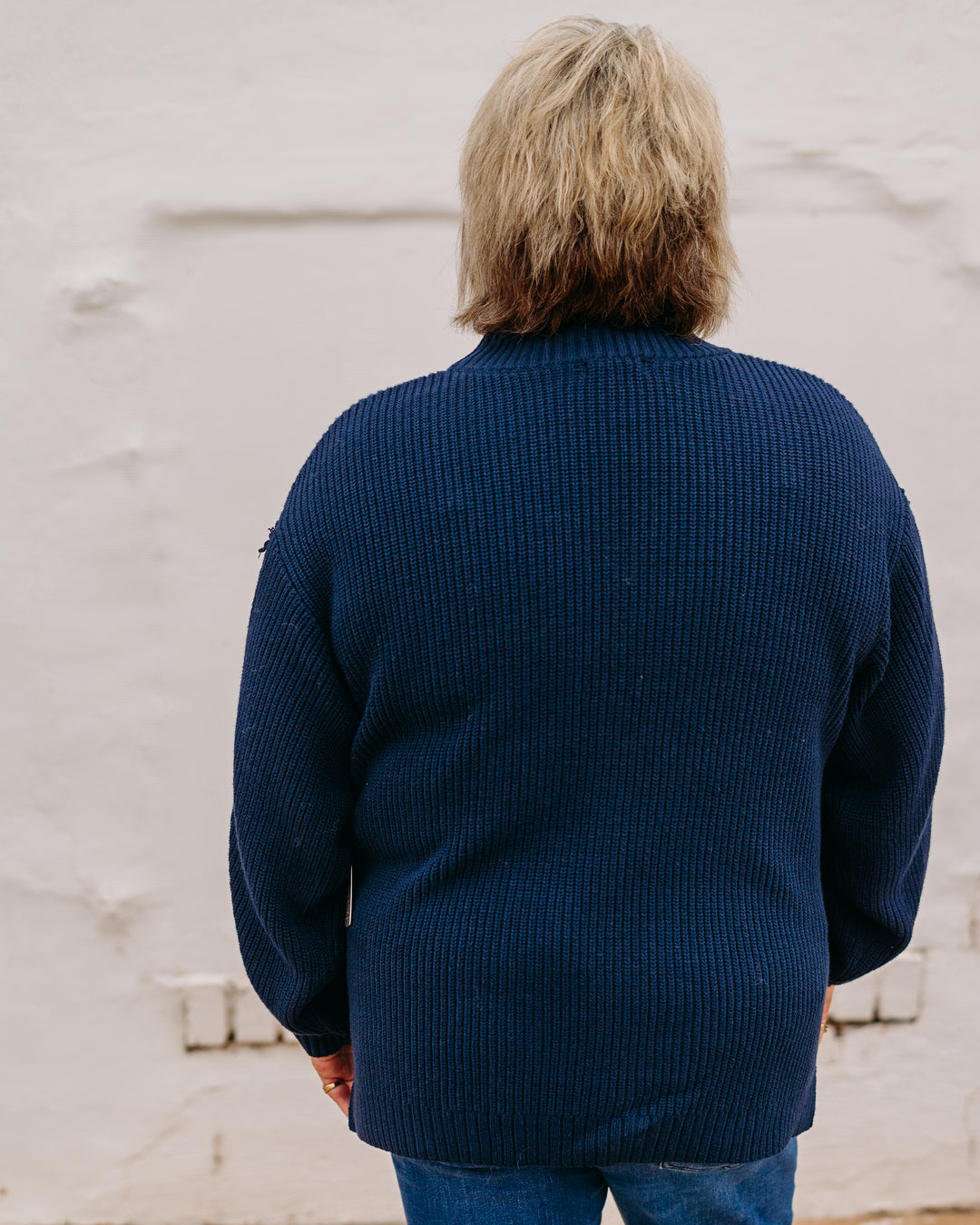 Multiples: 3/4 Sleeve Soild Sweater Knit Mock Neck in Midinight (M45401KM)