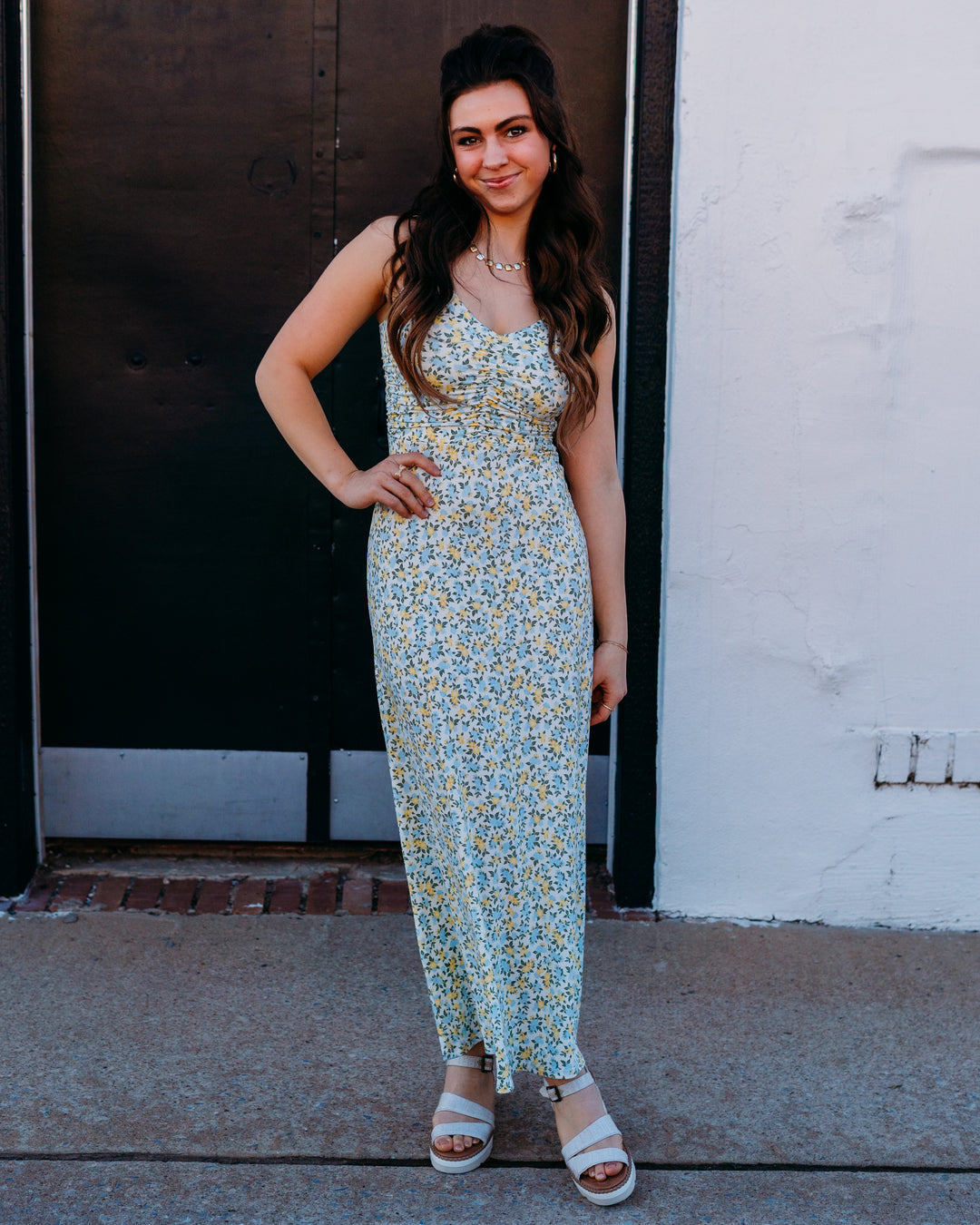 Z Supply: Faya Idra Ditsy Maxi Dress in Cloud (ZD261361) - The Vogue Boutique