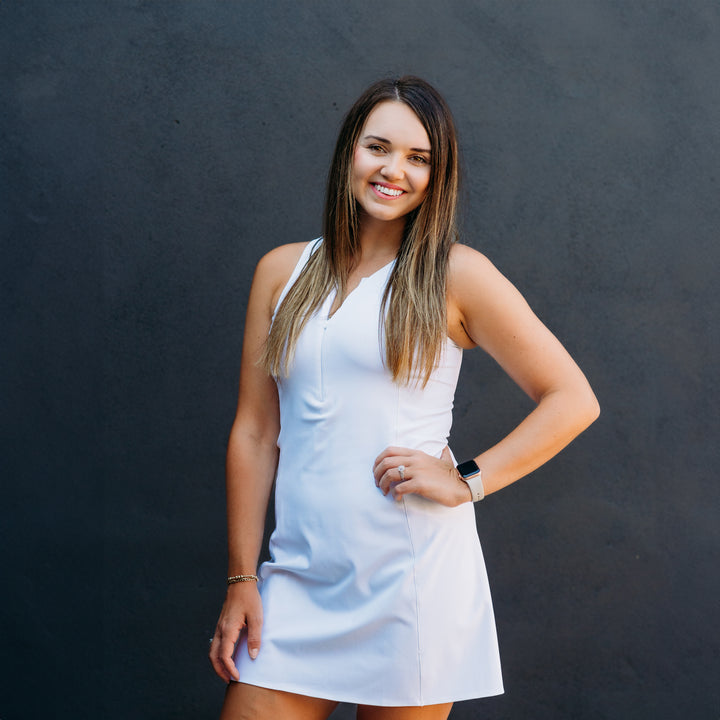 Spanx: Zip Front Racerback Dress Vivid White