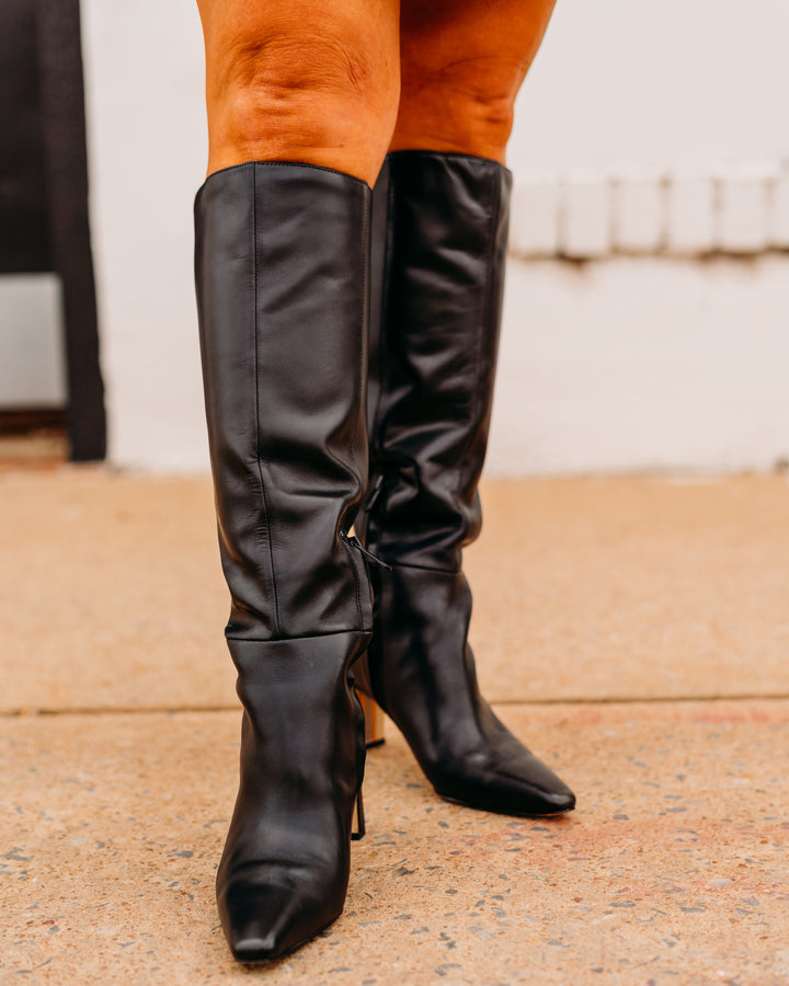 Sam Edelman: Sylvia Knee High Boots in Black Leather