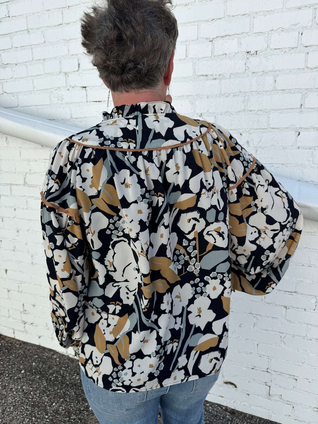 Jade: Trimmed Top in Fall Bloom