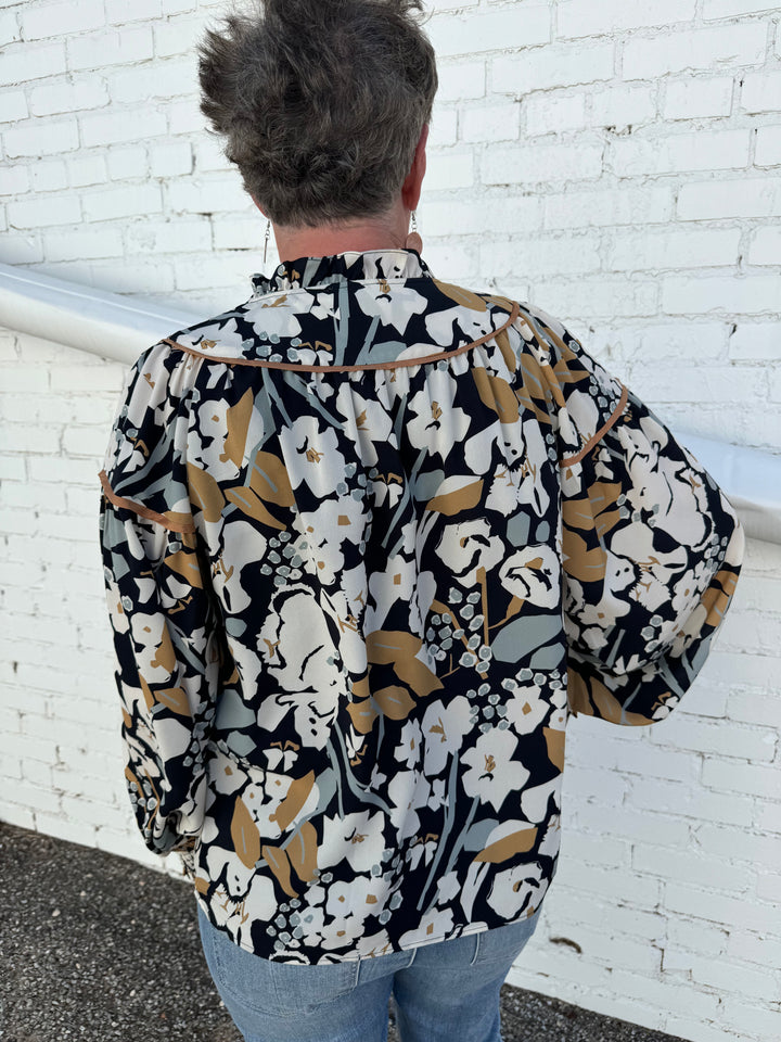Jade: Trimmed Top in Fall Bloom