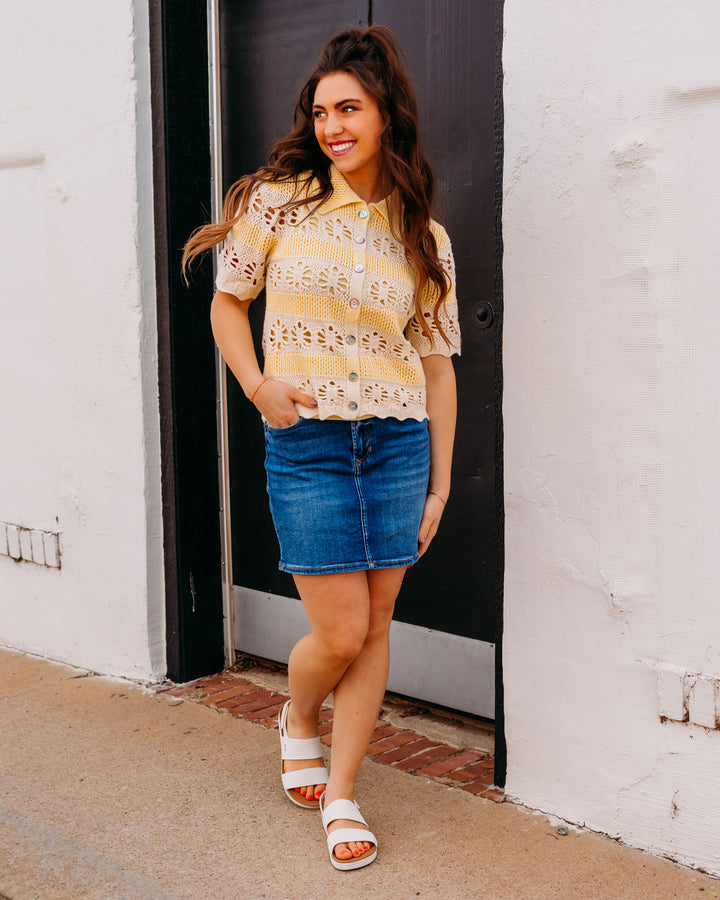 Another Love: Andrine Top in Cream and Yellow - The Vogue Boutique
