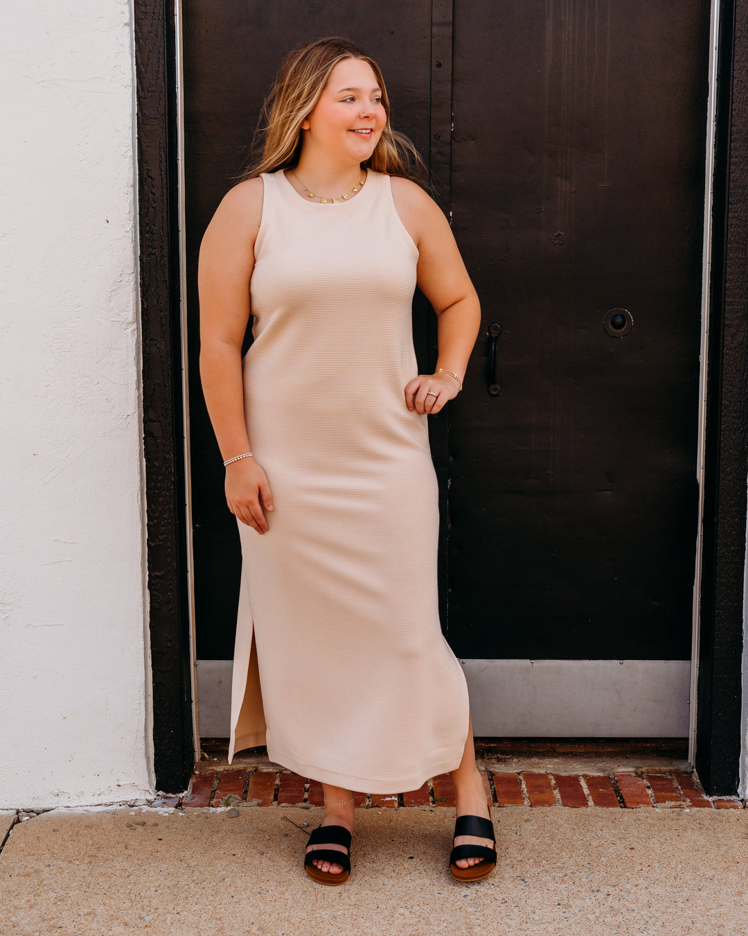 Spanx: Airessentials French Rib Maxi Tank Dress in Toasted Coconut (22244R)