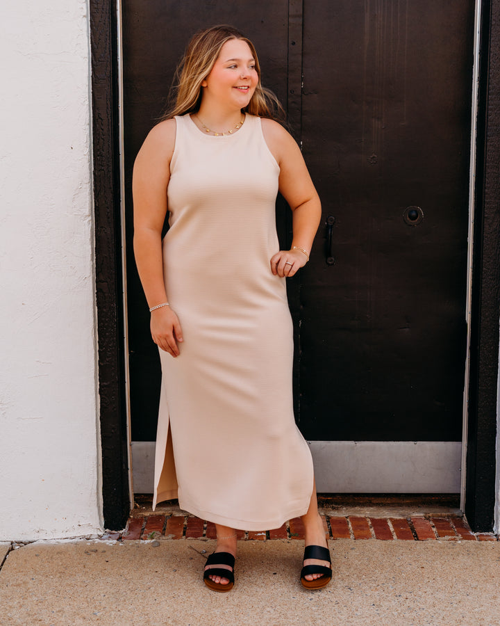 Spanx: Airessentials French Rib Maxi Tank Dress in Toasted Coconut (22244R)