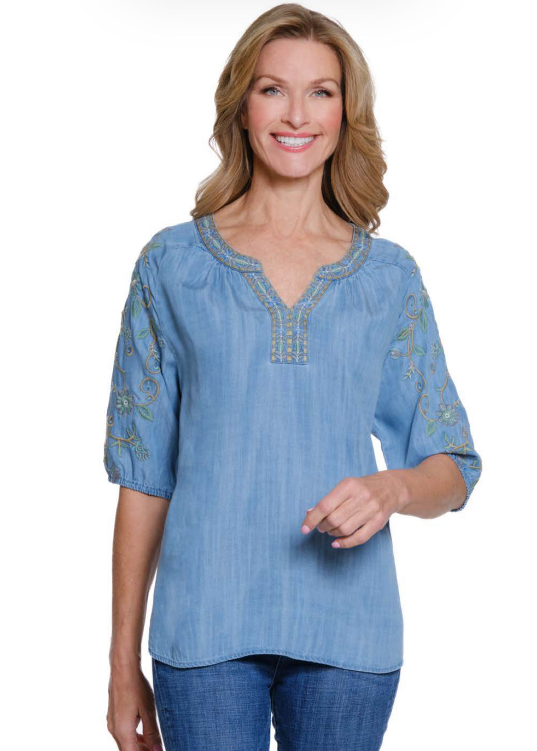Multiples: Elbow Raglan Sleeve W/ Embroidery (M35409TM)