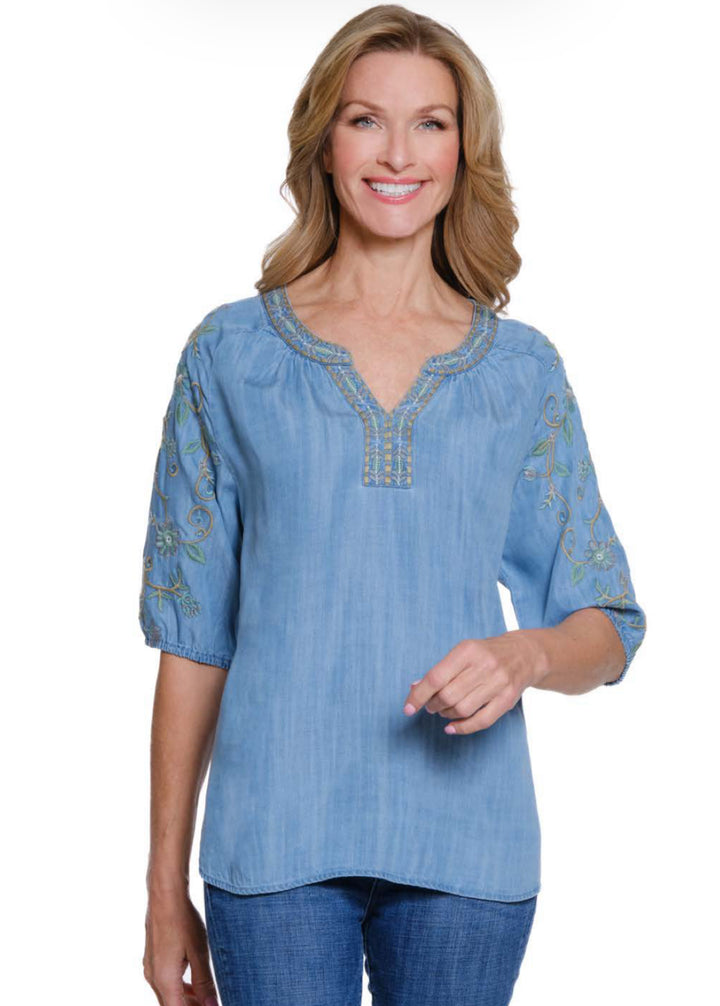 Multiples: Elbow Raglan Sleeve W/ Embroidery (M35409TM)