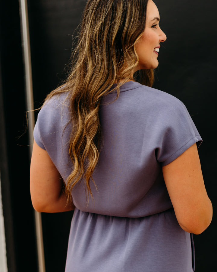 Spanx: AE Crew Sweatshirt Dress in Orchid Ash 21516R