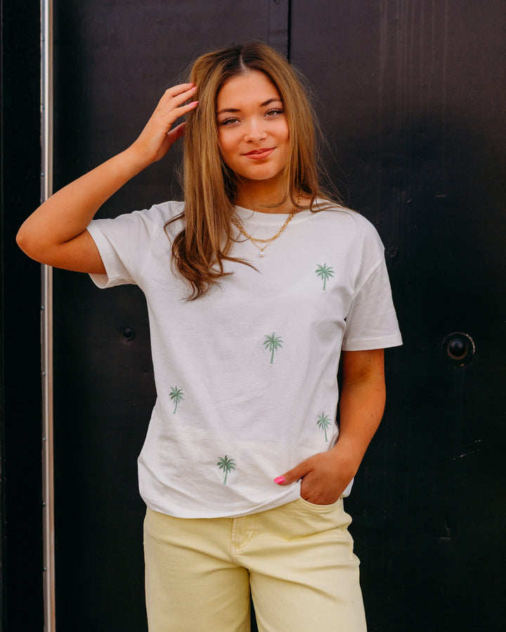 Z Supply: Palms Boyfriend Tee in Sea Salt