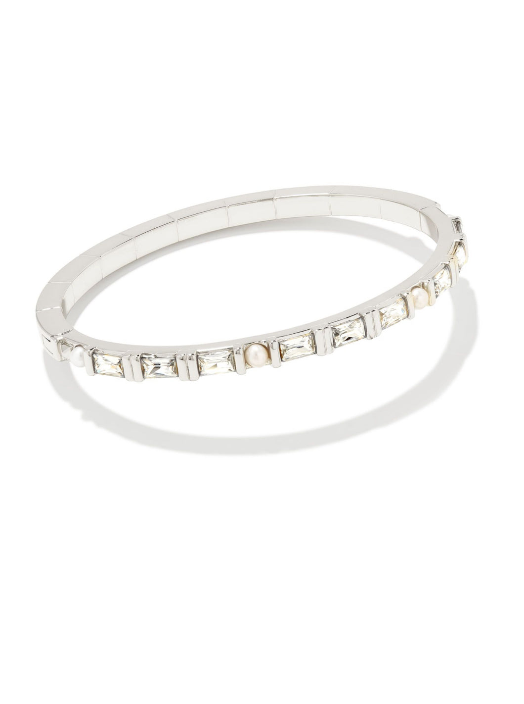 Kendra Scott: Gracie Bangle in Silver White Crystal
