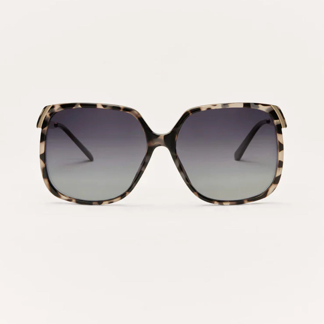 Z Supply Riviera oversized square sunglasses in marbled tort-bronze with gradient lenses